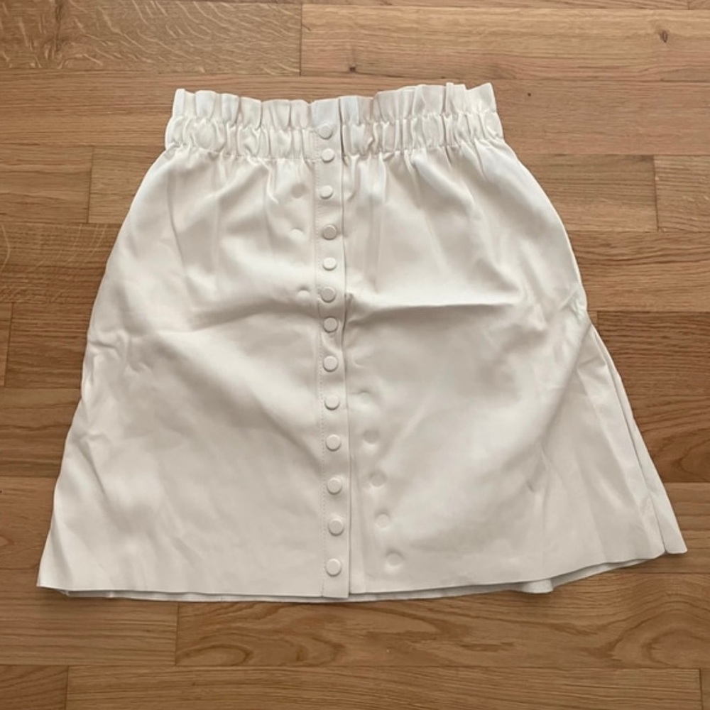 Zara Cream Pleather Skirt